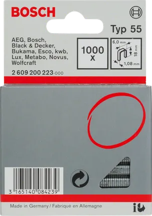 Bosch Schmalrückenklammern 6mm Typ 55.