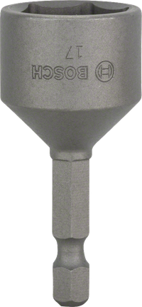 Bosch Steckschlüssel 17 mm 1/4" Sechskantschaft für M10-Gewinde.