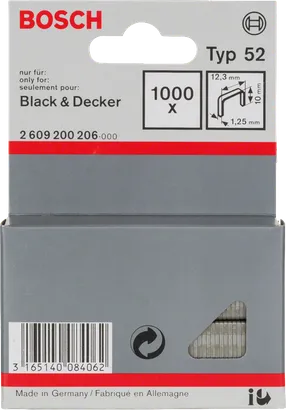 Bosch Typ 52 12,3×10×1,25 mm Klammern.
