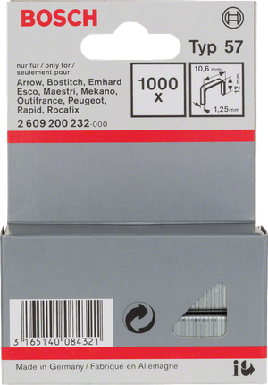 Bosch Typ 57 Klammern 10,6 mm 1000x.