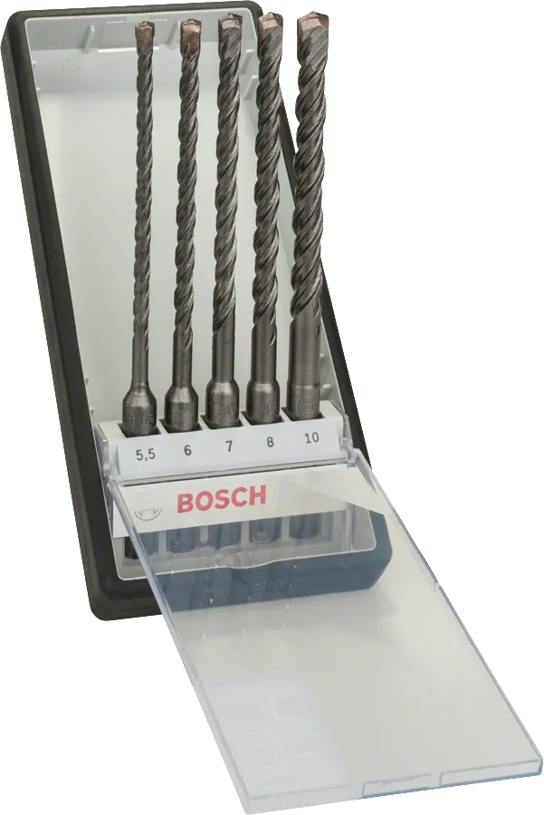 Bosch 5-teiliges SDS plus-5 Hammerbohrer-Set im Koffer.