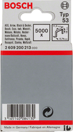 Bosch Typ 53 11,3×14 mm Klammern.