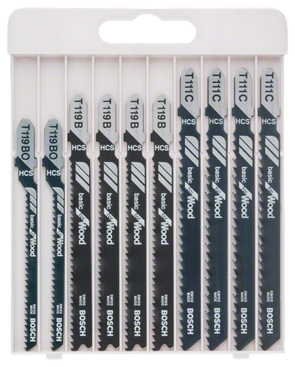 10-teiliges Stichsägeblatt-Set von Bosch zum Holzschneiden.