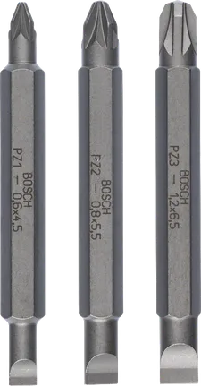 Bosch 3-teiliger Doppelend-Bitsatz, 60 mm Länge.