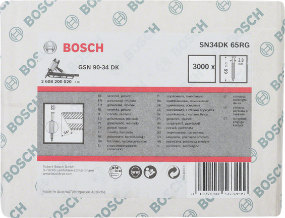 Bosch SN34DK 65RG 65mm Nägel für GSN 90-34 DK Nagler.