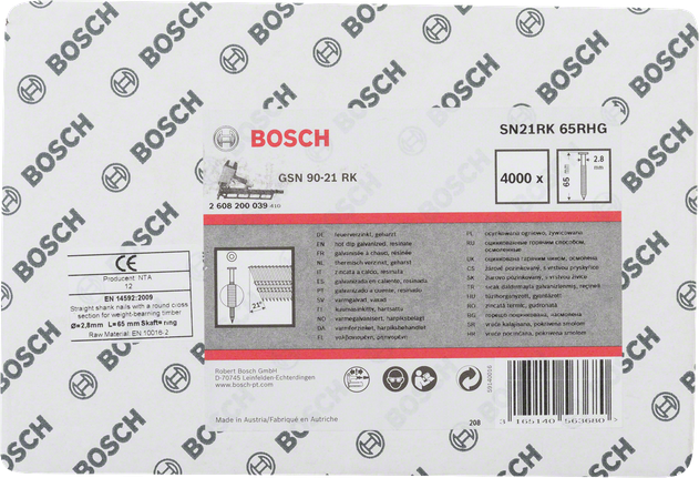 Bosch 65 mm 2,8 mm Nägel 4000x.