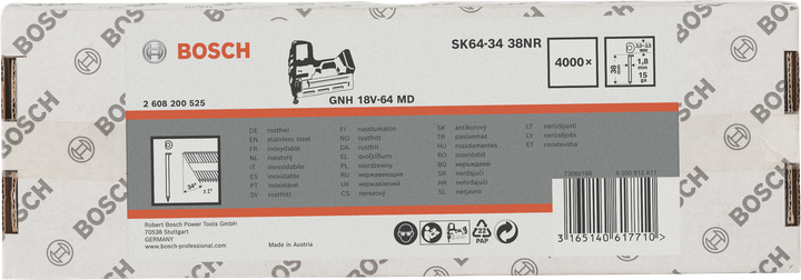Bosch SK64-34 38NR Edelstahlnägel 4000×.