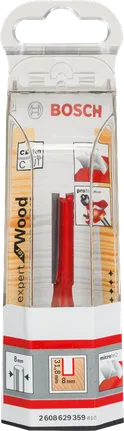 Bosch Expert für Holzfräser 8 mm für saubere Holzschnitte.