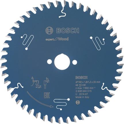 Bosch Kreissägeblatt Expert for Wood, 48 Zähne.