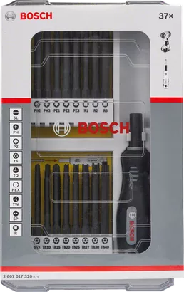 Set Hard mit Professional - Schrauberbits 37-teiliges Bosch Extra und Griff,