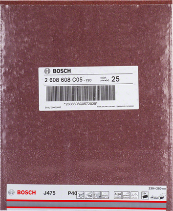 Bosch J475 P40 Schleifblatt 230×280 mm.