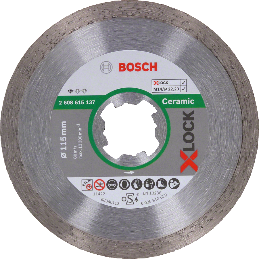 Bosch X-LOCK Standard für Keramik-Diamanttrennscheibe 115 mm.