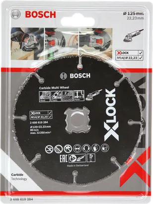 Bosch X-LOCK Carbide Multi Wheel 125-mm-Scheibe.