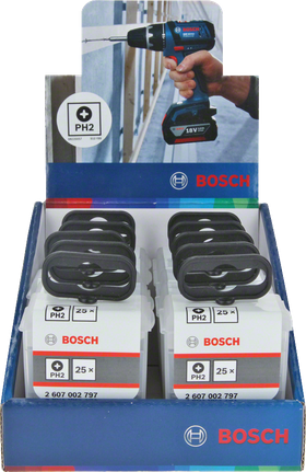 Bosch PH2 Schraubendreherbits, 25er-Packung, Display.