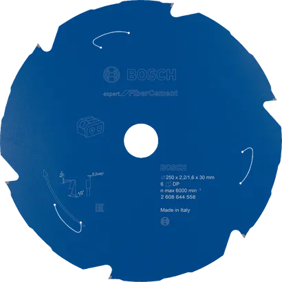 Bosch Expert for Fibre Cement Kreissägeblatt, 250 mm Durchmesser.