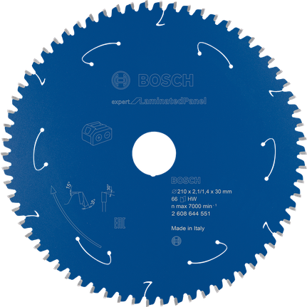 Bosch Expert für Laminatplatten-Sägeblatt, 210 mm, 66 Zähne.
