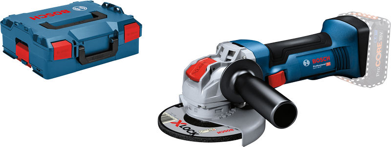 Bosch GWX 18V-8 Winkelschleifer mit X-LOCK Scheibensatz.