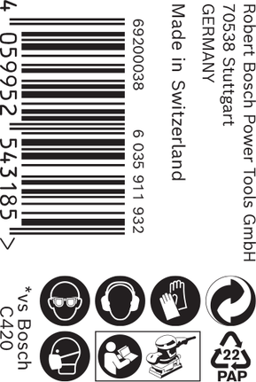 Bosch C470 Schleifpapierrollenverpackung.