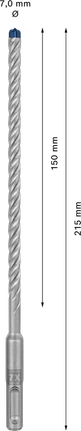 Bosch EXPERT SDS plus-7X 7-mm-Hammerbohrer für Beton.