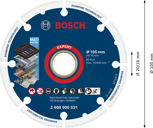 Bosch EXPERT Diamant-Metallrad-Trennscheibe 105 mm.