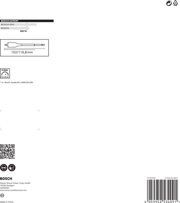 Bosch EXPERT Self Cut Speed Spatenbohrer-Set 8-tlg.