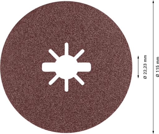 Bosch EXPERT R781 X-LOCK Fiberscheibe 115 mm, Körnung 80.
