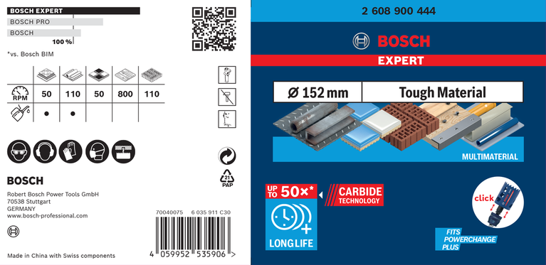 Bosch EXPERT Tough Material Lochsäge 152×60 mm.