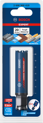 Bosch EXPERT 20×60 mm Lochsäge für harte Materialien.