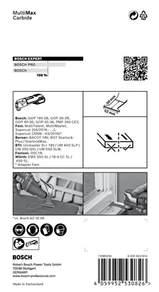 Bosch EXPERT MultiMax PAII 52 mm Multifunktionswerkzeugklinge 2-1/16″.
