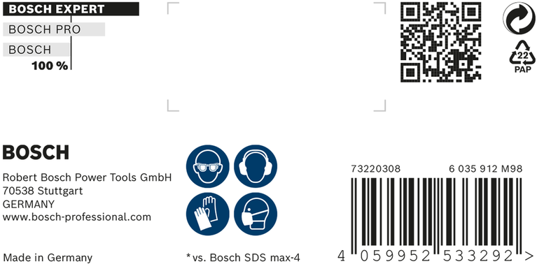 Bosch EXPERT SDS max-8X Hammerbohrer 32 x 400 x 520 mm Verpackung.