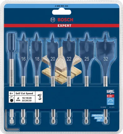 Bosch Expert Self Cut Speed Spatenbohrersatz 16–32 mm.