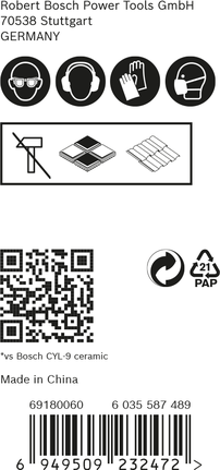 Bosch EXPERT Hartkeramik-Bohrerset HEX-9 für Fliesen.