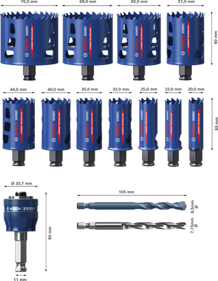 Bosch EXPERT Multimaterial-Lochsägen-Set 14-tlg.