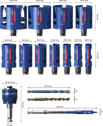 Bosch EXPERT Baustoff-Lochsägen-Set 15-tlg.