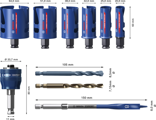 Bosch EXPERT Baustoff-Lochsägen-Set 10-tlg.