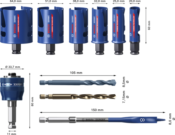 Bosch EXPERT Baustoff-Lochsägen-Set 10-tlg.