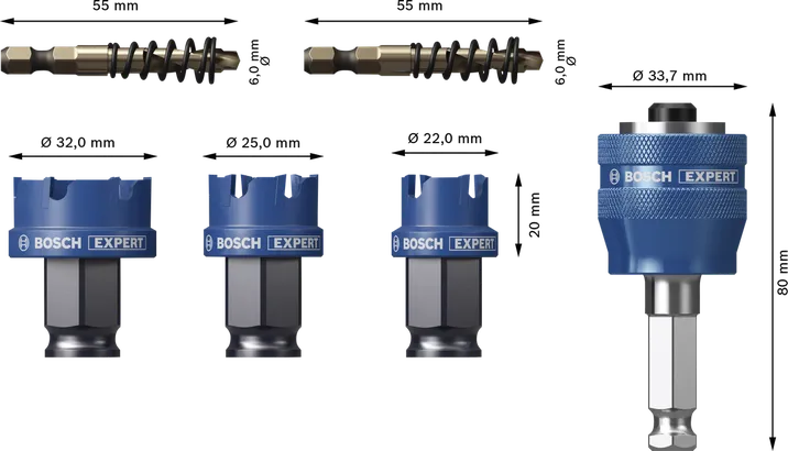 Bosch EXPERT Blechlochsägen-Set 22/25/32 mm.