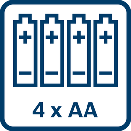 Stromversorgung über 4 AA-Batterien 