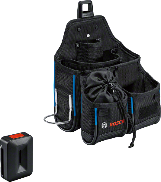 Bosch Werkzeugtaschen-Set mit mehreren Aufbewahrungstaschen.