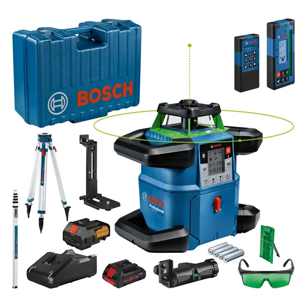 Bosch GRL 650 CHVG Laser-Nivelliergerät mit Zubehör.