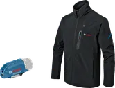 Beheizte Jacke von Bosch mit USB-Akkuadapter.