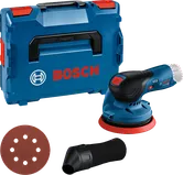 Bosch GEX 12V-125 Akku-Exzenterschleifer-Set.