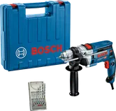 Bosch GSB 16 RE Schlagbohrmaschine mit Koffer und Bohrern.