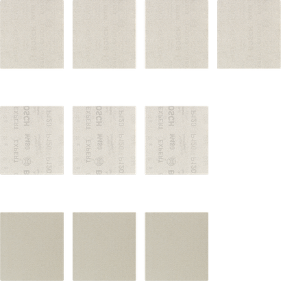 Bosch EXPERT M480 Schleifnetz-Set, offenes Netz, verschiedene Körnungen.