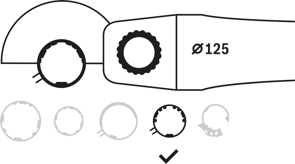 Kombinationsschutzvorrichtung 125 mm.