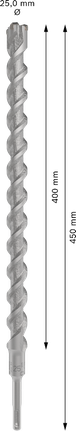 Bosch PRO SDS plus-5X 25 mm Hammerbohrer, 450 mm Länge.