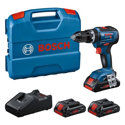 Bosch GSB 18V-55 Akku-Bohrschrauber-Set mit Akkus.