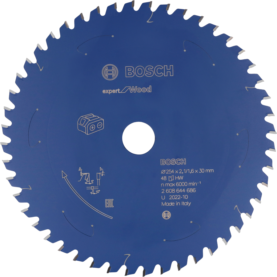 Bosch Kreissägeblatt Holz 254×30 mm.