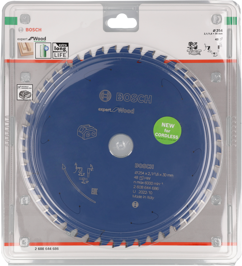 Bosch Expert für Holz Kreissägeblatt 254mm akkubetrieben.