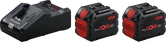 Bosch Starterset mit GAL 18V-160 Ladegerät und zwei 12,0 Ah ProCORE18V Akkus.